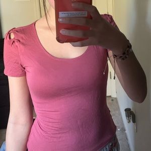 pink tank top with string shoulder